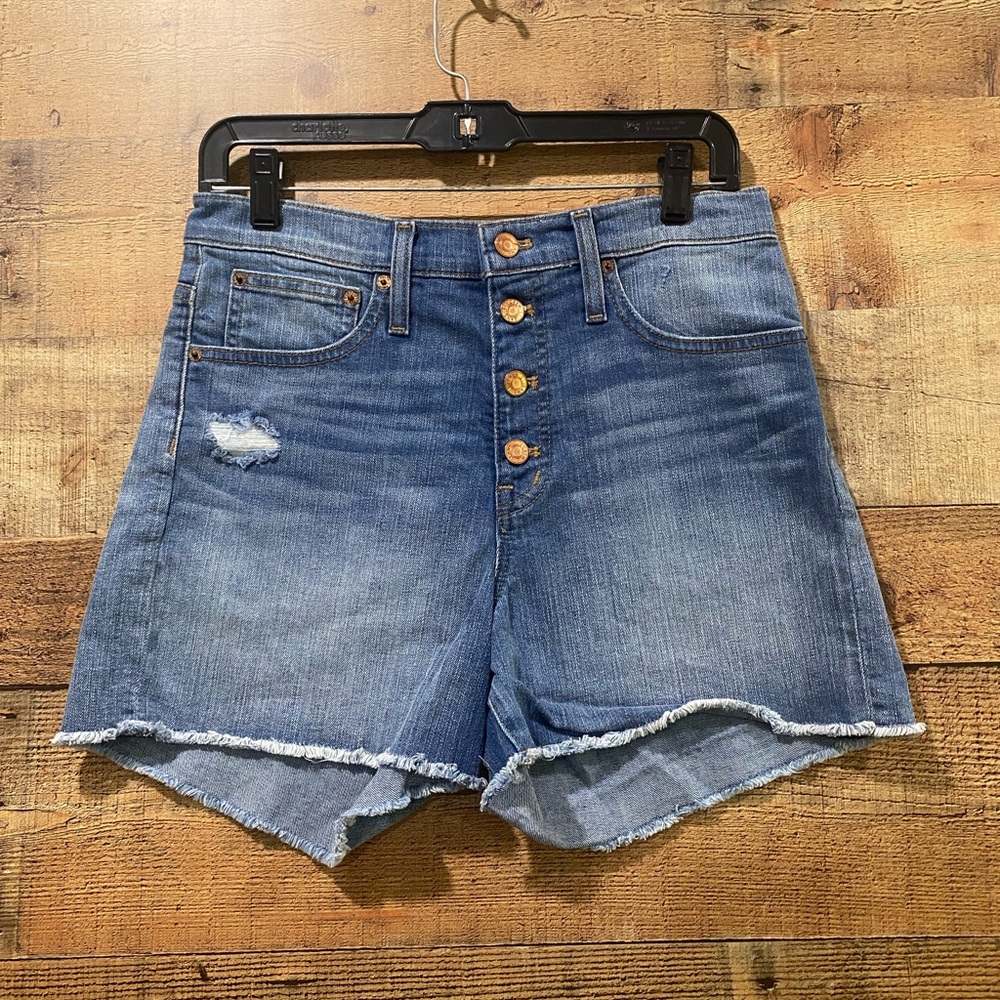 J Crew High Rise Button Fly Jean Shorts Size 27